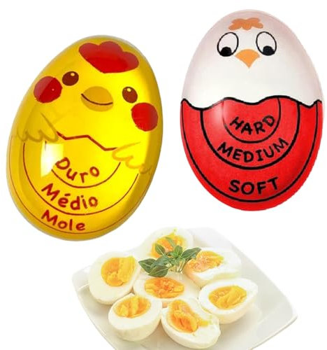 Egg Timer 2 Pack – Color Changing Egg Timers for Boiling Eggs Soft, Medium, Hard – Kitchen Cooking Accessories for Perfect Eggs Every Time – Easy to Use