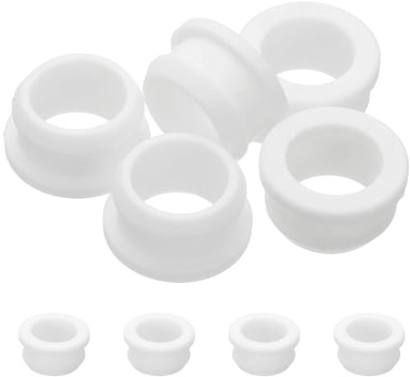 PATIKIL 5Pcs Passacavi, 21Mm Diametro Di Montaggio Passacavi In Plastica Fermacavo Bussola Di Montaggio Guaina Protettiva Passacavi Fermagli Bloccanti Per Filo Cavo Guaina, Bianco