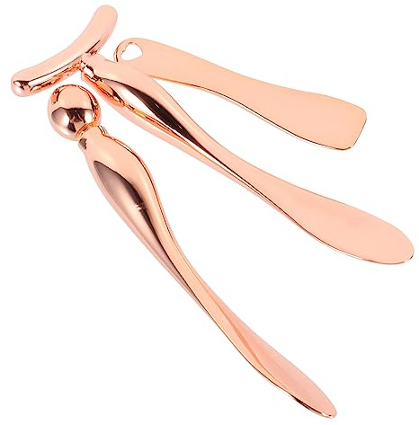 OATIPHO 3 pezzi crema per massaggi per occhi barra cucchiaio per occhi strumento cosmetico per trucco color oro