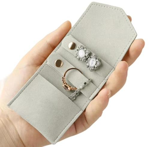 Generico Borsellino Portagioielli da Viaggio | Astuccio Portaorecchini Portatile e Compatto per Viaggi | Porta Collane Per Borsa Zaino Valigia E Igiene Personale All'Aperto