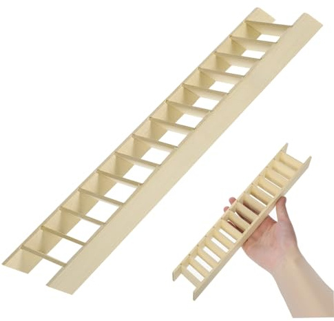 SOIMISS Miniature Wooden Ladder Model for Doll Houses Natural Wood Material Stylish and Mini House Decorative Ladder for Dioramas Crafts and Dollhouse Furniture Accessories Miniature