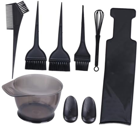 TOPBATHY 8Pcs Hair Coloring Kit Professional Hair Dye Brush and Comb Set Large Dying Board and Mixing Bowl and Salon Use