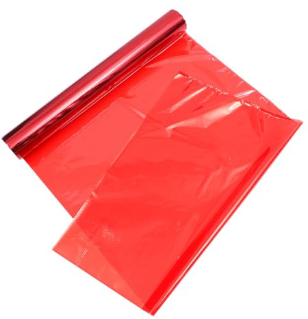 TOYANDONA Cellophan Geschenkpapierrolle Rot Opp Material Hochdicht Geruchsneutral für Blumenverpackung und Geschenkverpackung 40cm Breite