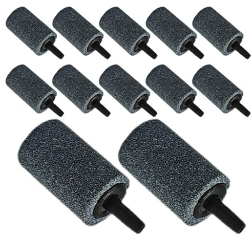 KOMBIUDA 20 Piezas Piedras Difusoras de Aire para Acuario Cilindro de Burbujas Silencioso para Oxigenación y Circulación de Agua Peceras y Estanques Accesorios Resistentes para Hidroponía