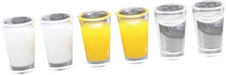 BESPORTBLE Lot de 3 Paires de Mini-Gobelets en Plastique pour Maison de Poupée Accessoires de Vaisselle Miniatures Tasses à Eau Miniatures Orange et Lait Décor pour Jouets et Réutilisable
