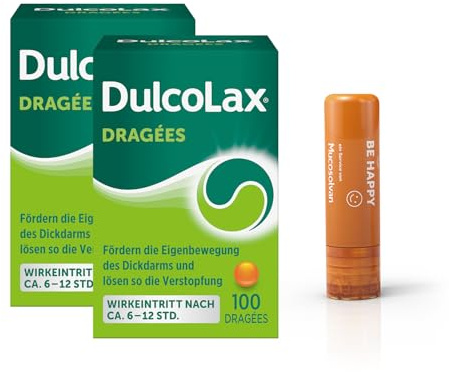 Doppelpack Set mit DULCOLAX Dragees 5 mg Magensaftresistente Tabletten Dose (2x100St) + Mucosolvan Lippenpflegestift
