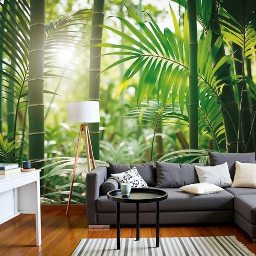 Tizhweqo Carta da Parati Moderna Paesaggio Naturale 250x175 Carta da Parati Panoramica Foresta 3D Fotomurale Tessuto Non Tessuto Decorazione Parete Poster Soggiorno Camera da Letto 1755v