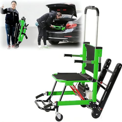 Elektrischer Treppenrollstuhl,Mobiler Treppenlift,Elektrischer Treppensteiger,Mobiler Lift Stair Chair,Rollstuhl Faltbar Leicht,Tragfähigkeit 165 Kg Green