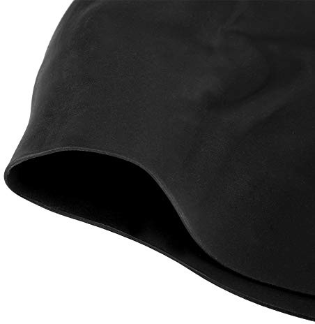 Generic Hochelastische, wasserdichte Silikon-Badekappe, Dicke, Langlebige Bademütze für Pool und Strand, Passend für Alle Größen (Black)