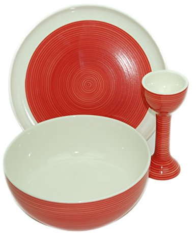 Sagaform de bol à petit déjeuner en céramique avec Coquetier Assiette Bol à céréales peinte à la main