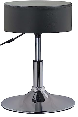 Duhome Drehhocker Höhenverstellbar Barhocker Rund Schminktisch Hocker Drehbar Sitzhocker für Büro Schlafzimmer Wohnzimmer, Schwarz