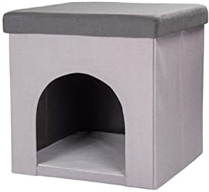 SunnyDogs Hundehöhle 50x50x50cm, grau, Katzenhöhle, Hundebett, Katzenhaus