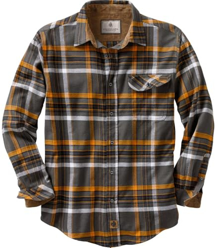 Legendary Whitetails Camicia da Uomo in Flanella Buck Camp, a Quadri, Casual, a Maniche Lunghe con Bottoni, Polsini in Velluto a Coste, 3XL