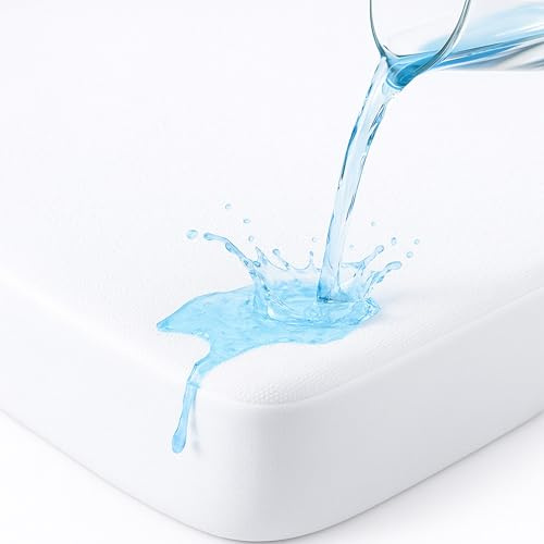 Dudu N Girlie Cot Bed Mattress Protector 70 x 140 cm - Noiseless Waterproof Pad Cover - Cot Fitted Sheet Silent Topper for Baby Toddler Children Cotbed.