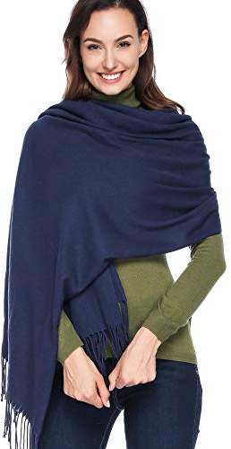Extra Large Thick Pashmina Shawl Wraps - Wool Soft Winter Warm Scarves Travel Blanket for Women