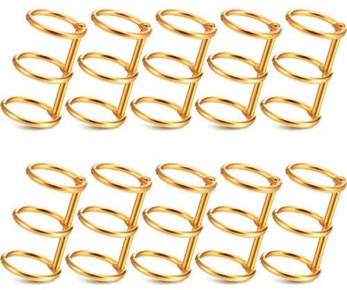 Boao 10 Pcs 3 Ring Metal Book Rings Loose Leaf Binder 20 mm, Gold