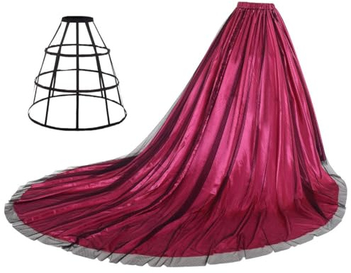 GRACEART Damen Lange Retro Maxi Tüll Rock Brautkleider Unterrock Überrock