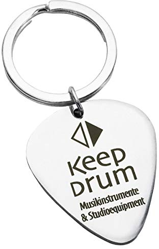 keepdrum Plektrum-Anhänger Edelstahl-Schlüsselanhänger Geschenk für Gitarristen