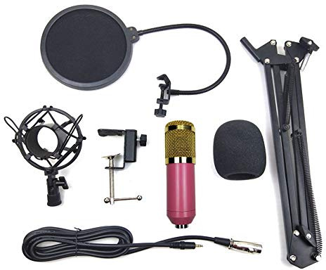 Microphone Kit microphone Streaming PC Microphone Condenser microphone Professional Sound Chipset Pink