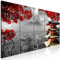 murando Acoustic Canvas Wall Art Japan 150x60 cm / 59” x 24” picture with acoustic foam sound absorption print image Artwork 5 pcs room acoustics soundproofing Landscape black white c-C-0240-b-m