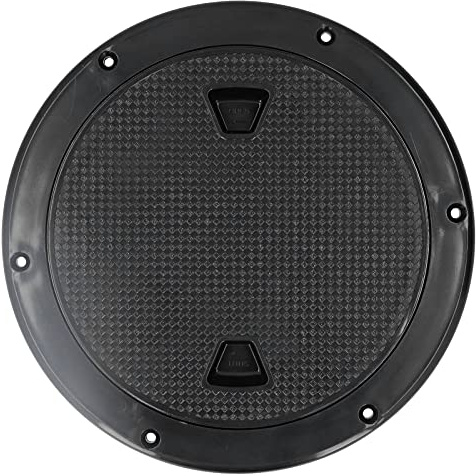 Aramox 8 Pouces Plaque de Pont Ronde Antid¨¦rapante Couvercle de Trappe D'inspection Noir R¨¦sistant aux UV pour Bateau Marin RV