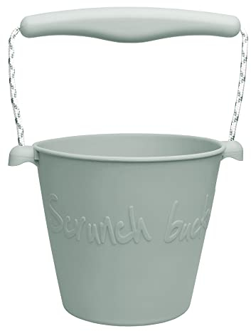 Scrunch Bucket – Kinder-Strandspielzeug für Sandburgen und Strandspiele, quetschbarer Silikon-Strandeimer für Sandkasten, Wassertisch und sensorisches Spielen