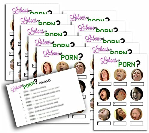 Labour or Porn Babyparty-Spiel – 10 Stück – lustige Spielidee für die werdende Mutter zum Spielen auf der Babyparty