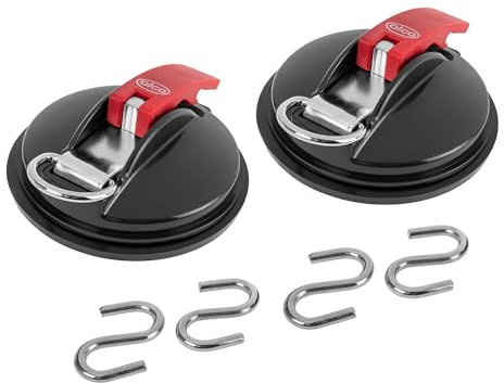 alca® Saugnapfbefestigungen 10 kg Tragkraft im 2er-Set | Anker-Haken Bundle für Camping, zur Befestigung von Markisen, Zelten & Planen am Auto
