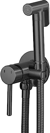 Kit De Pulverizador De Bidé,Grifo Para Hacer De Bidet El Wc,Kit Grifo De Bidet Para,Pulverizador Para Bidé De Mano,Descarga Presurizada Multifunción Mixta Fría Y Caliente De Cobre Completo,negro
