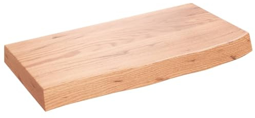 vidaXL Encimera baño Madera Maciza tratada marrón Claro 60x30x(2-6) cm