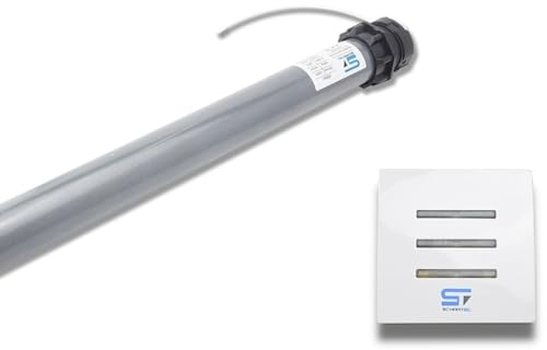 SCHARTEC Motor de persiana inalámbrica FE 13-40 con interruptores electrónicos de límite sw40, juego con persianas, mando a distancia, motor tubular