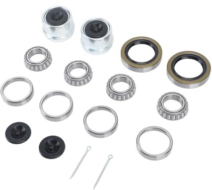 Kits de Rodamientos de Eje de Remolque-Juego Completo de 16 Accesorios, Fabricado con Precisión para un Funcionamiento Suave, Construcción Duradera, Fácil Instalación