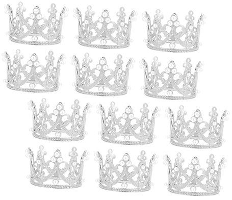 FELTECHELECTR 12pcs Metal Napkin Rings Silver Crown Napkin Holders for Thanksgiving Dinner Decor