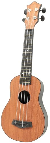 FUNOMOCYA Ukelele Soprano de Madera de Caoba de 21 Pulgadas para Principiantes, Guitarra Acústica de Cuatro Cuerdas para Adultos y Niños, Instrumento Musical Escolar para Educación