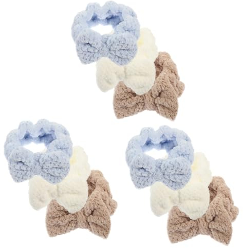 MAGICLULU 9 Stk Haarband zum Waschen des Gesichts seidenband Stirnband schleifen haarbänder Haarnetz für Lockenwickler Haargummi Plüsch Stirnbänder Haarband für Mädchen japanisch Armband