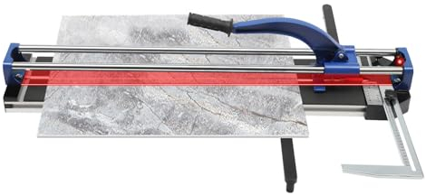 Coupe-carreaux professionnel 800 mm - Coupe-carreaux humide - Coupe-carreaux manuel - Épaisseur de coupe maximale : 15 mm - Pour pose de carrelage et projets de rénovation - Bleu