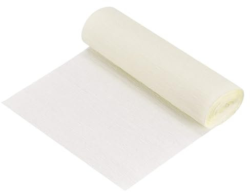 TOP-VIGOR 3 st Crepe-pappersrulle, 15 cm bredd 2,5 m längd färgglada hantverk streamers för födelsedag, bröllop, festdekorationer, hantverk och förpackning dekorativ skiss och skärpapper, beige