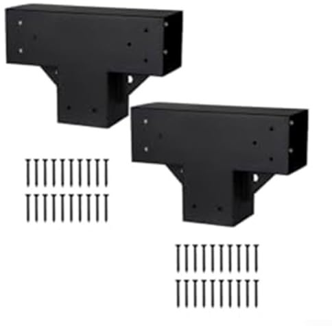 Pergola Bracket Kit, 3 Way Heavy Duty Corner Bracket Woodworks DIY Post Base Kit, Easy To Install Wood Beams For Gazebos, Patio Pergolas, Log Cabins Outdoor Pergola Hardware(2pcs)