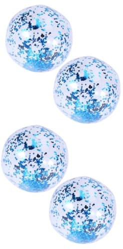 ibasenice 4stücke Glitzer Strandbälle Aufblasbare Wasserbälle Aus Transparentes Spielzeug Für Pool Und Strand Fotorequisiten Mit Blauen Pailletten Für Partys