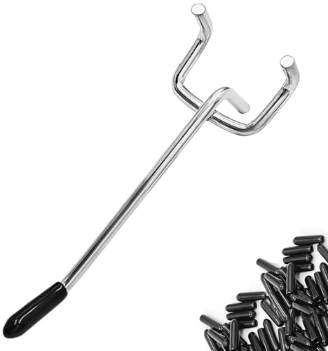 Nivithi Lot de 55 crochets muraux perforés de 10 cm pour mur à outils et accessoires d'atelier. Ces crochets pour mur perforé d'atelier sont parfaits comme accessoires pour porte-outils et comme