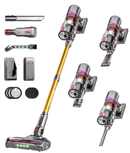 UNINELL HOME Akku Staubsauger,48000Pa/550W/65Mins Staubsauger Kabellos mit Selbststehende,1.6L Akkustaubsauger mit Anti-Tangle-Bürste,LED Touchscreen,Super Leise für Hartböden Teppiche Tierhaare Auto