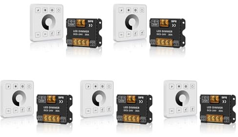 Lbvzxkad 5X Controllo Dimmer Touch Panel Wireless Montato un Parete per Illuminazione un Strisce LED Monocolore DC5-24V 30A