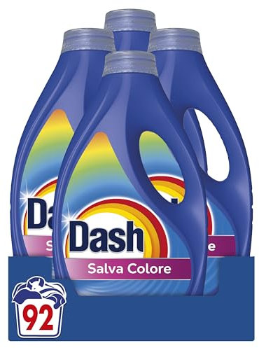 Dash Detersivo Liquido Lavatrice, 92 Lavaggi, Salva Colore, Rimuove Le Macchie, Igienizza, Brillantezza Per I Capi