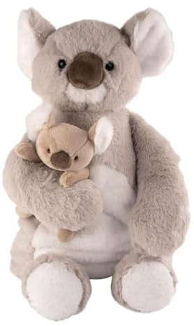 Sänger Wärmflasche 0,8 Liter mit Plüschbezug in Tierform – Kuschelig weicher Tierbezug mit Baby-Figur – (Koala Jess mit Baby Jessie)