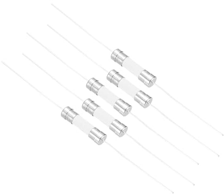 QUARKZMAN 5er Packung Keramik Sicherung 10A, Träge Feinsicherung 5x20mm Glassicherung 250V mit Draht für Lichtern, Elektronik