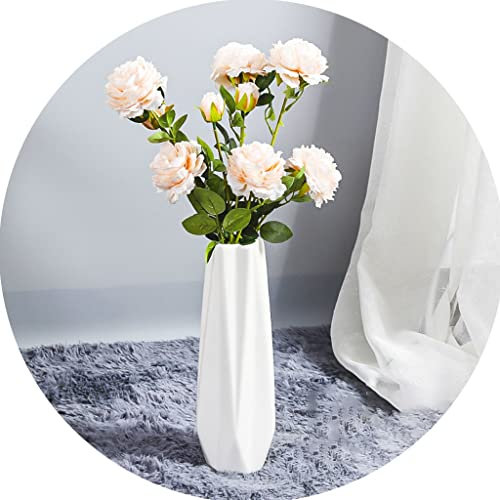 QTYQWC Weiße Keramikvasen, große Bodenvase, anspruchsvolles Gefäß für dekorative Zweige und getrocknete Blumen, weiß, 9x30 cm