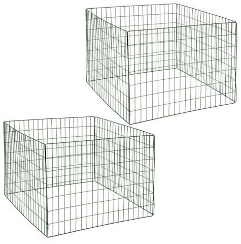 Komposter Metall Drahtgitter 2 er Set Gartenkomposter 90x90x70 cm Gitter Draht