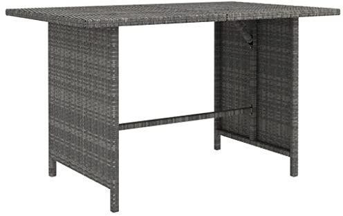XINCXIN Garten-Esstisch, gartensessel Garden Furniture korbsessel Outdoor terassenmöbel außen Geeignet für Garden Yard Balconies patios Grau 110x70x65 cm Poly Rattan