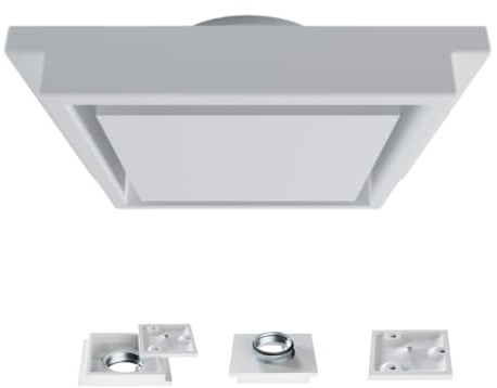 Ventmann Frameless Square Gypsum Ceiling Diffuser – 125mm Plaster & Paint Ready Air Vent, Modern Flush-Mount Design, Adjustable Airflow, Wall or Ceiling Installation, Noise-Reducing, 5-Year Warranty