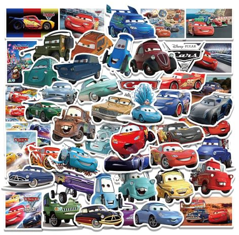 100PCS Cartoon Anime Style Stickers Pack,Vinyl Waterproof Decals, Cute Cars Movie Character Decals for Water Bottles, School Rewards, Laptop Skateboard Phone Guitar Case Decor